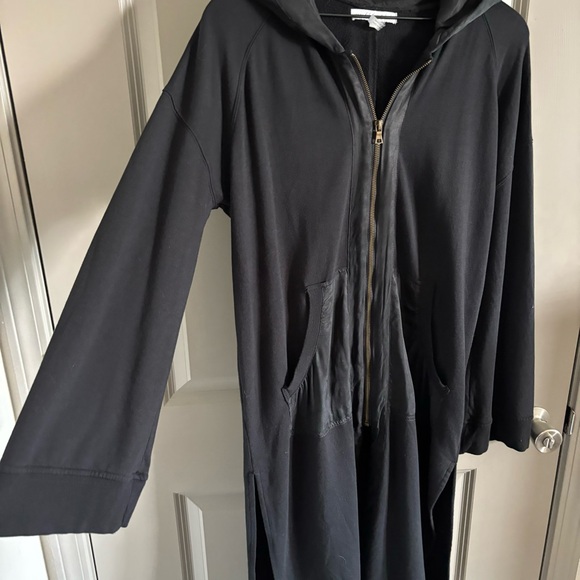 Young Fabulous & Broke YFB Black Long Full Zip Hoodie Duster Cardigan Jacket - Picture 6 of 9